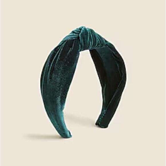 J. Crew dark spruce Velvet knot headband - Picture 3 of 7